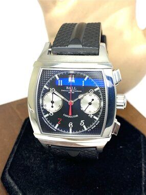 Ball Conductor Men's Watch CM2068D Automatic Chronograph Black Dial Steel 38.5mm
